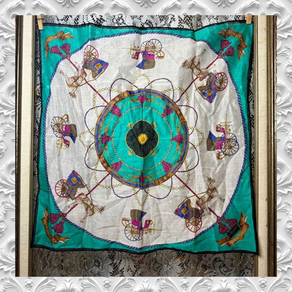Celine Horse & Carriage Handkerchief